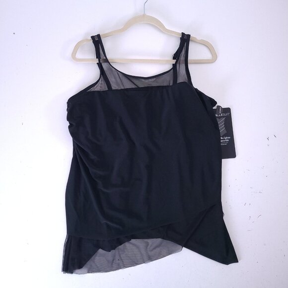 NWT Miraclesuit Womens Black Illusionist Mirage Underwire Swim Tankini Top 16W - Picture 3 of 8
